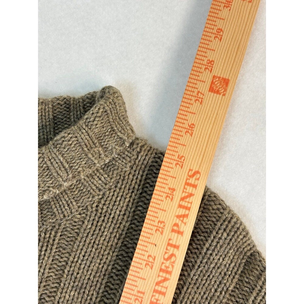 Vintage Abercrombie & Fitch Wool Ribbed Sweater Large Olive Brown Y2K Gorpcore - Picture 5 of 6